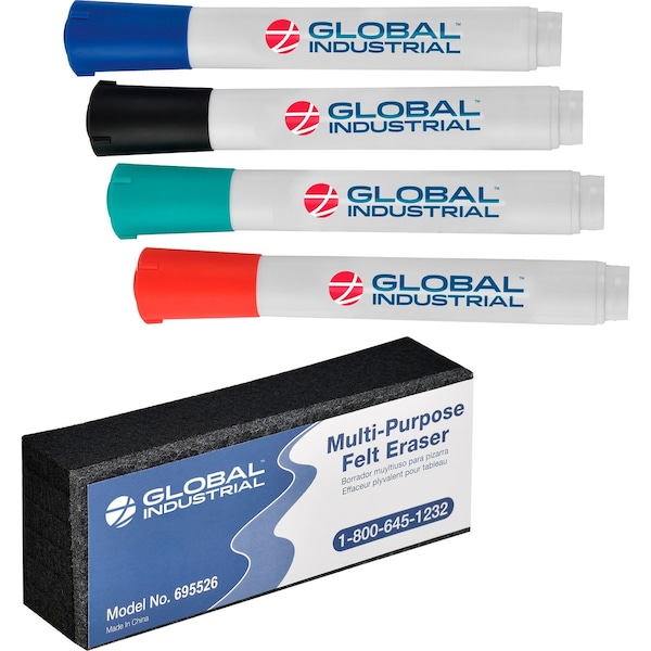 Global Industrial Dry Erase Marker & Eraser Kit 695527K - main